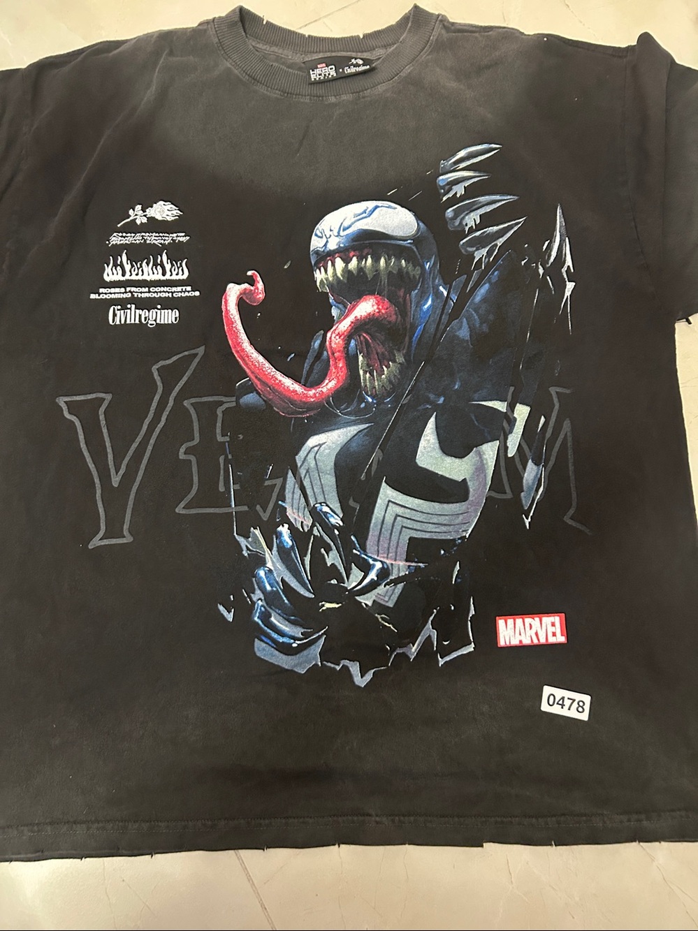 Marvel grey Tee  civil, routine, hero, elite Venom Graphic xl nwt